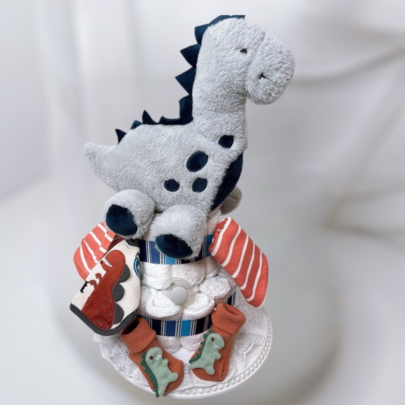 Dinosaur Diaper Cake Baby Shower Gift